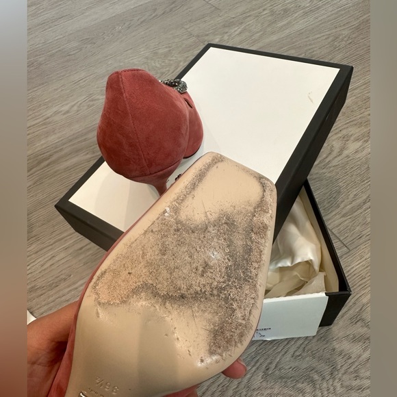 Gucci Dionysus Suede Square Toe Pump - Rose - Picture 9 of 9